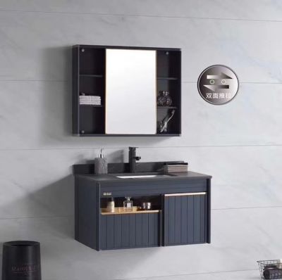 JM-8080YZM  黑色实木免漆岩板时尚浴室柜 DG800  (900 1000 询价）