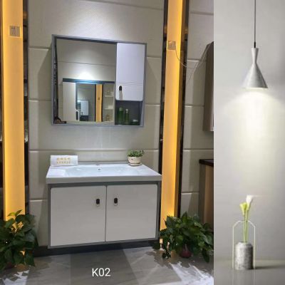 JM-K02HM  新型科技板陶瓷盆镜浴室柜 DG800  （600 700 询价）