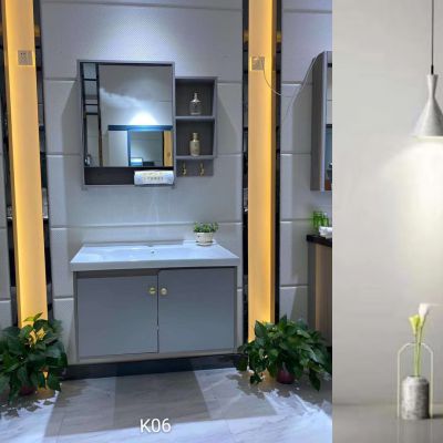 JM-K06HM  新型科技板陶瓷盆镜浴室柜 DG800  （600 700 询价）