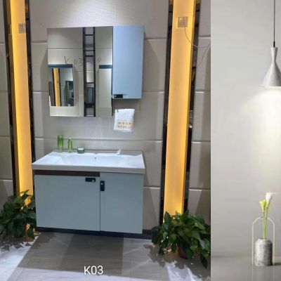 JM-K03HM  新型科技板陶瓷盆镜浴室柜 DG800  （600 700 询价）