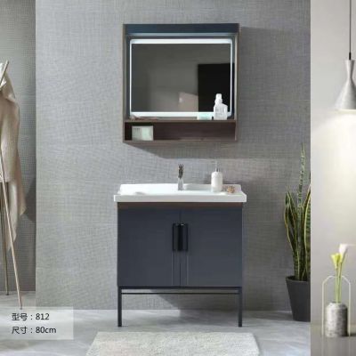 JM-B812HM  实木免漆陶瓷盆智能镜浴室柜 DG800（600-1000询价）